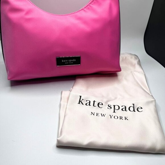 KATE SPADE SAM ICON KSNYL NYLON SMALL SHOULDER BAG IN PINK CLOUD - OS - Picture 5 of 12